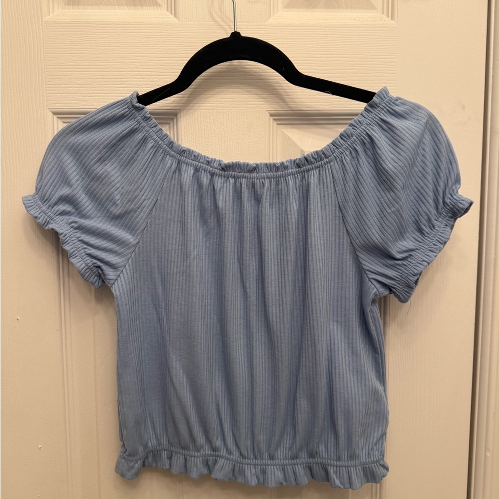 Beautees Sky Blue Off-Shoulder Blouse AM New, never worn